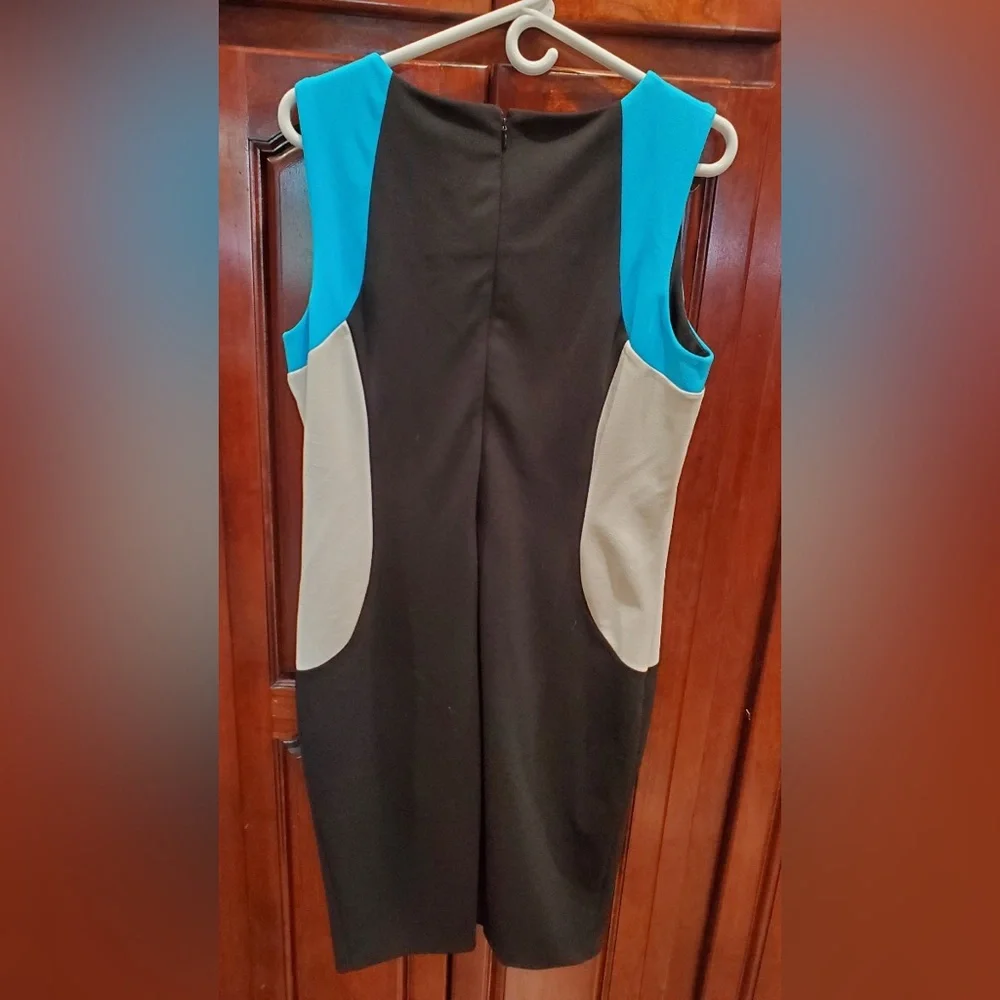 Calvin Klein Color Block Sleeveless Shift Dress Sz.10 - Picture 7 of 10